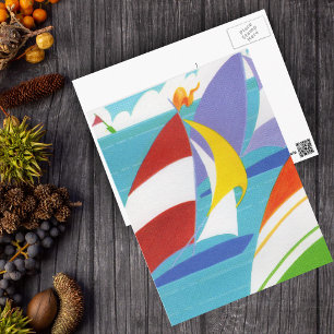 Cartão Postal Barcos à vela coloridos