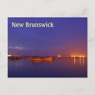 Cartão Postal Barcos à vela de New Brunswick em marina no cart