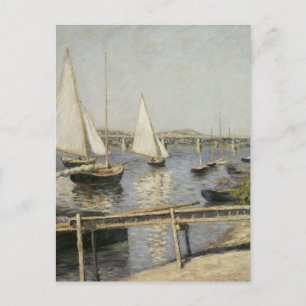 Cartão Postal Barcos à vela em Argenteuil por Gustave Caillebott