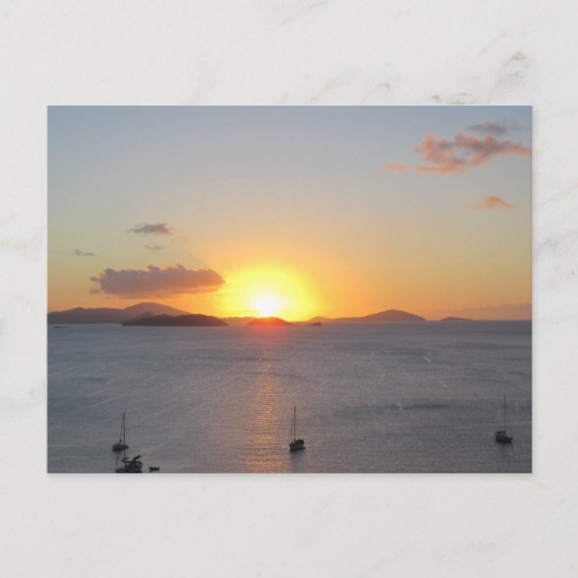 Cartão Postal Barcos à vela em St.John (Frente)