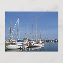 Cartão Postal Barcos à vela no porto