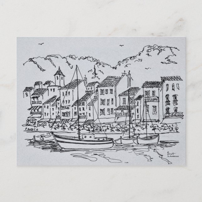 Cartão Postal Barcos à vela no porto | Cassis, França (Frente)