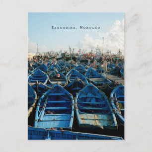 Cartão Postal Barcos Azuis Famosos de Essaouira