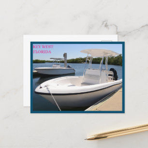 Cartão Postal Barcos brancos na Marina Key West Florida