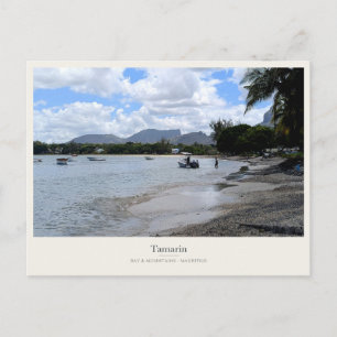 Cartão Postal Barcos da Baía de Tamarin e Panorama Montanhoso