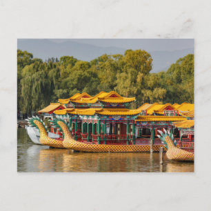 Cartão Postal Barcos de Dragão Turísticos Lago Kunming