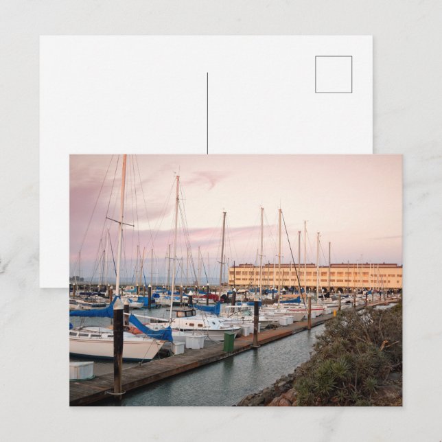 Cartão Postal Barcos de marina (Frente/Verso)