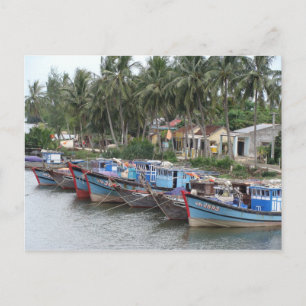 Cartão Postal Barcos De Pesca, Hoi An, Vietname