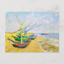 Cartão Postal Barcos de pesca na praia em Saintes-Mariesf