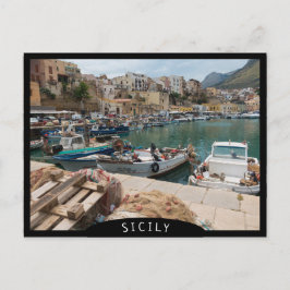 Cartão Postal Barcos de pesca no porto de Castellammare del Golf