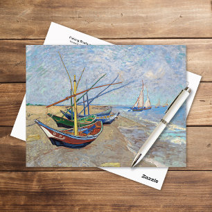 Cartão Postal Barcos de Pesca Praia Vincent van Gogh
