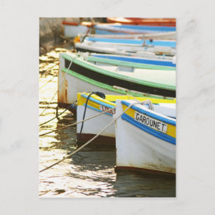 Cartão Postal Barcos de pesca provençais típicos pintados em