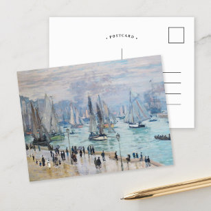 Cartão Postal Barcos de pesca que saem do porto   Claude Monet
