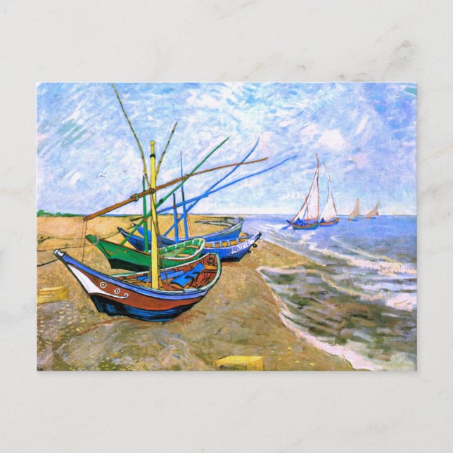 Cartão Postal Barcos de Pesca Sardos-Mários Van Gogh Fine (Frente)