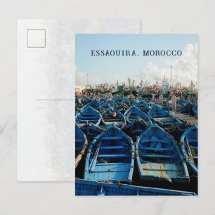 Cartão Postal Barcos de Pescadores Azuis, Essaouira, Marrocos vi