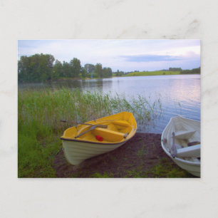 Cartão Postal Barcos e lago