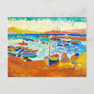 Cartão Postal Barcos em Collioure Andre Derain
