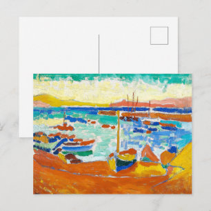 Cartão Postal Barcos em Collioure Andre Derain