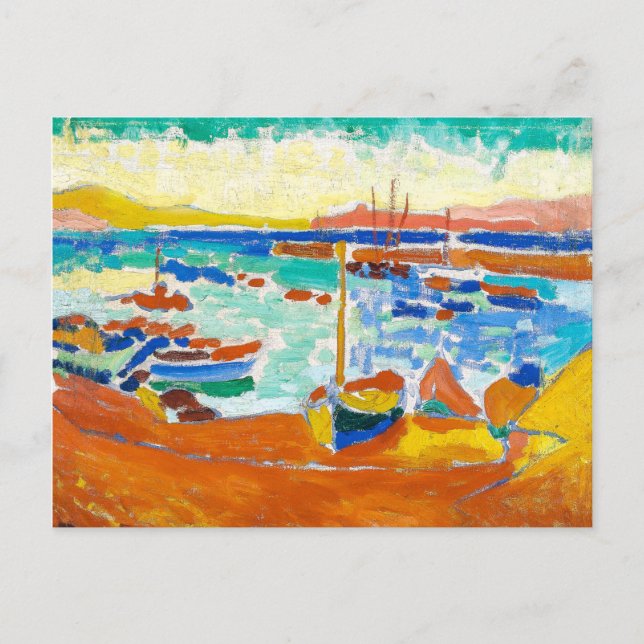Cartão Postal Barcos em Collioure | Andre Derain | (Frente)
