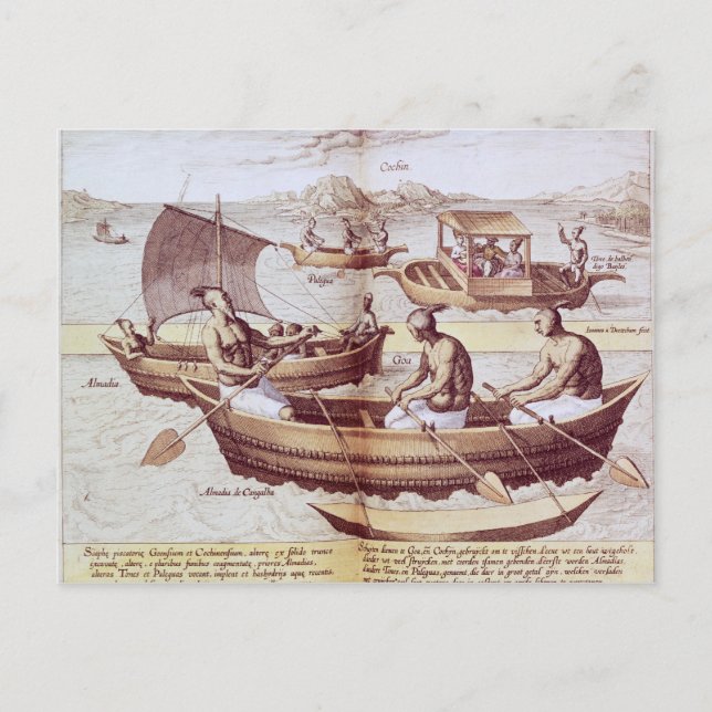Cartão Postal Barcos em Goa (Frente)