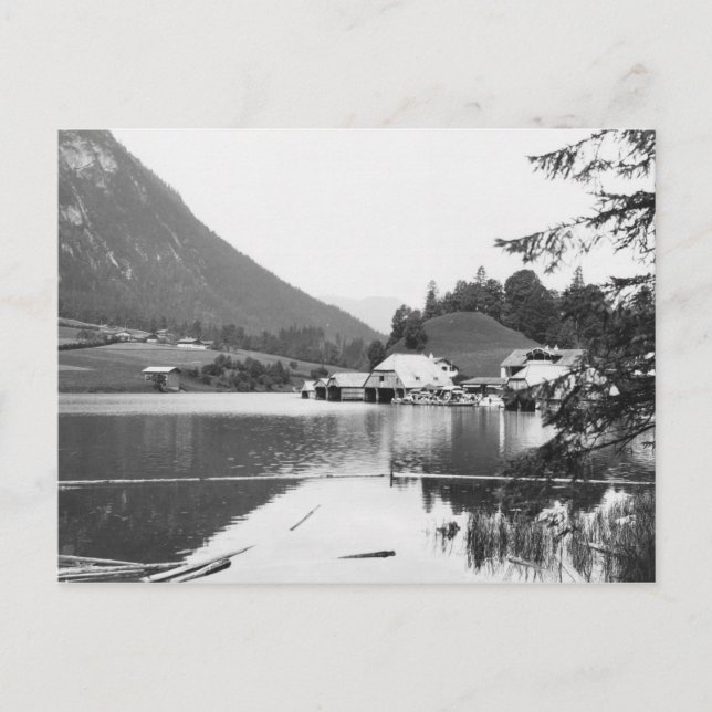 Cartão Postal Barcos em Konigssee, c.1910 (Frente)