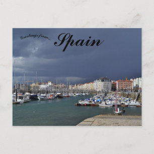 Cartão Postal Barcos em Santander Cantabria Espanha