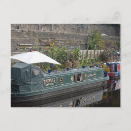 Cartão Postal Barcos estreitos e jardim de flores