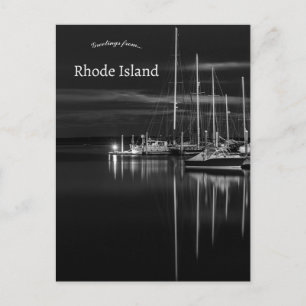 Cartão Postal Barcos na Ilha Rhode, no Norte de Kingstown
