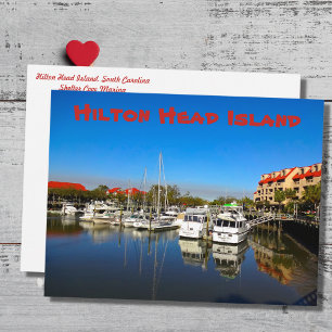 Cartão Postal Barcos na Shelter Cove Marina Hilton Head Island S