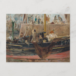 Cartão Postal Barcos no Cais   Berthe Morisot