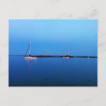 Barcos no Cartão-Postal Azul