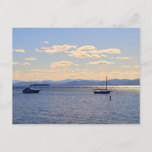 Cartão Postal Barcos no lago Champlain