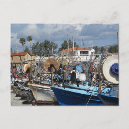 Cartão Postal Barcos no Porto de Pafos