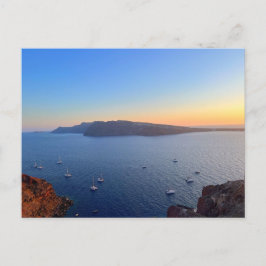 Cartão Postal Barcos Portuários Antigos De Santorini, Na Grécia 