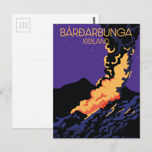 Cartão Postal Bárðarbunga, poster de viagens islandês.