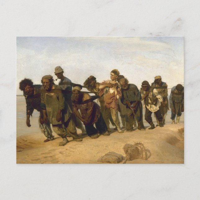 Cartão Postal Barge Haulers no Volga (Frente)