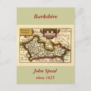 Cartão Postal "Barkshire County Map", Inglaterra