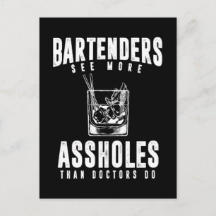 Cartão Postal Barman Engraçado Misturador de Álcool Piada de Bar