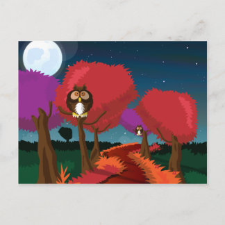 Cartão Postal Barn Owl na Arte Luar