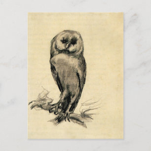 Cartão Postal Barn Owl visto da frente por Vincent van Gogh