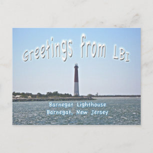 Cartão Postal Barnegat Lighthouse (Old Barney) Saudações LBI