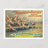 Barnum & Bailey Acrobats Vintage Circus Poster