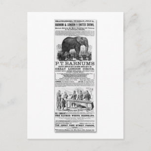 Cartão Postal Barnum & London 9 United Shows Ad