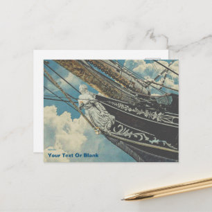 Cartão Postal Barque Elissa Figurhead