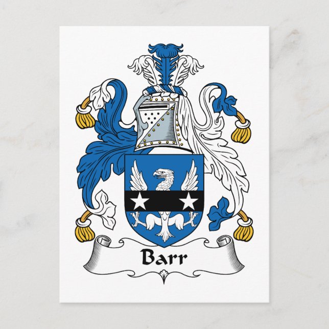 Cartão Postal Barr Family Crest (Frente)