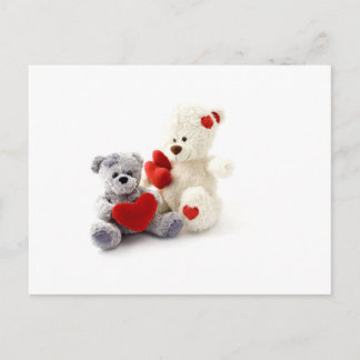 CARTÃO POSTAL BARRAS DE TEDDY E CORAÇÕES DE AMOR