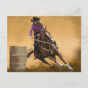 Cartão Postal Barrel Racing