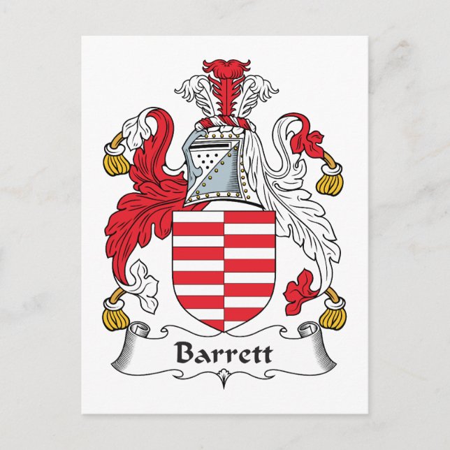Cartão Postal Barrett Family Crest (Frente)