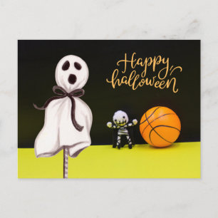 Cartão Postal Basball Halloween Ghost Spooky Assustador