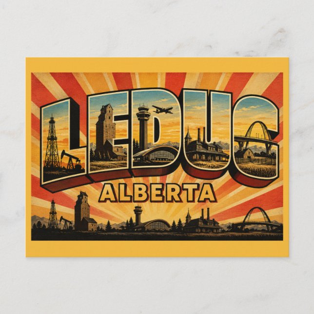 Cartão Postal Base Industrial de Leduc Alberta (Frente)